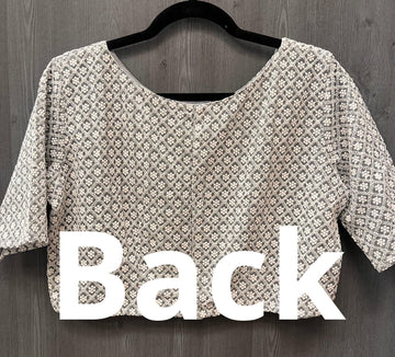 Grey Blouse with white thread work