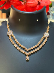 Rose Gold Two-Line Necklace Set