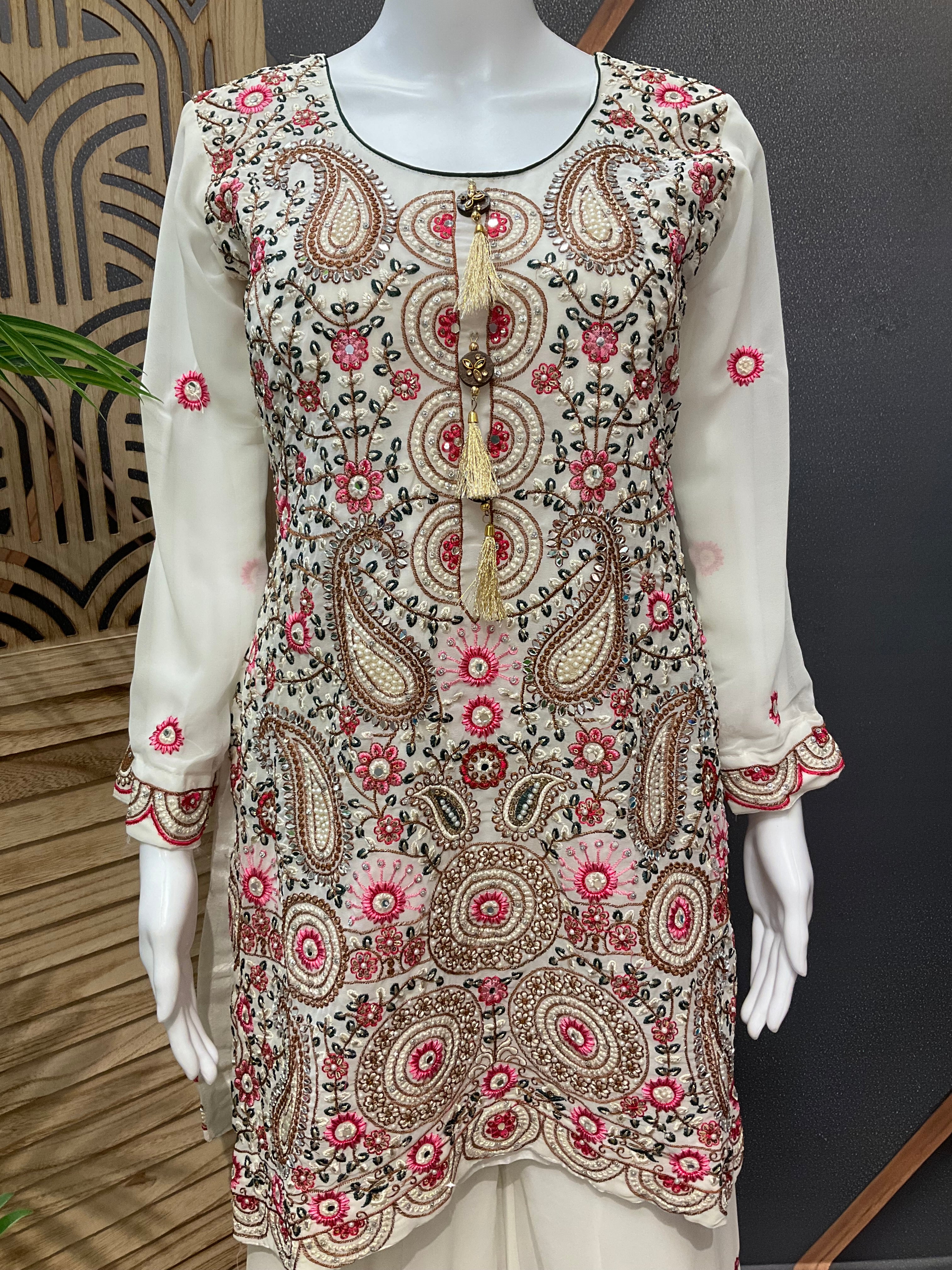 Designer-Georgette Palazzo sets with Heavy Work