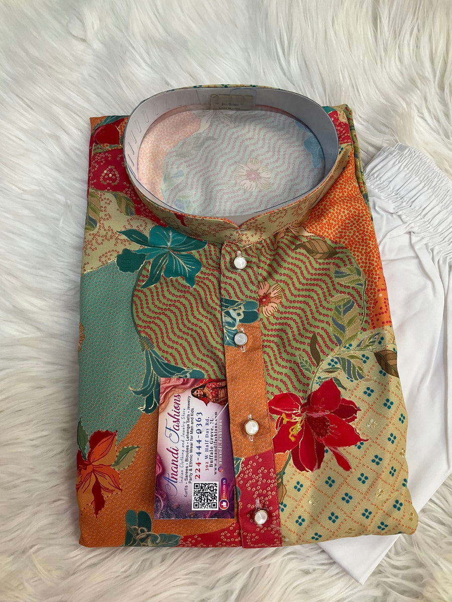 Floral Multicolor Mens kurta set