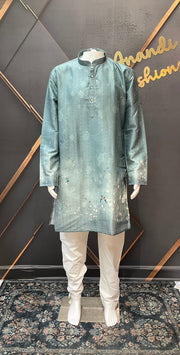 Blue Digital Print Men’s kurta set