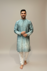 Blue Digital Print Men’s kurta set