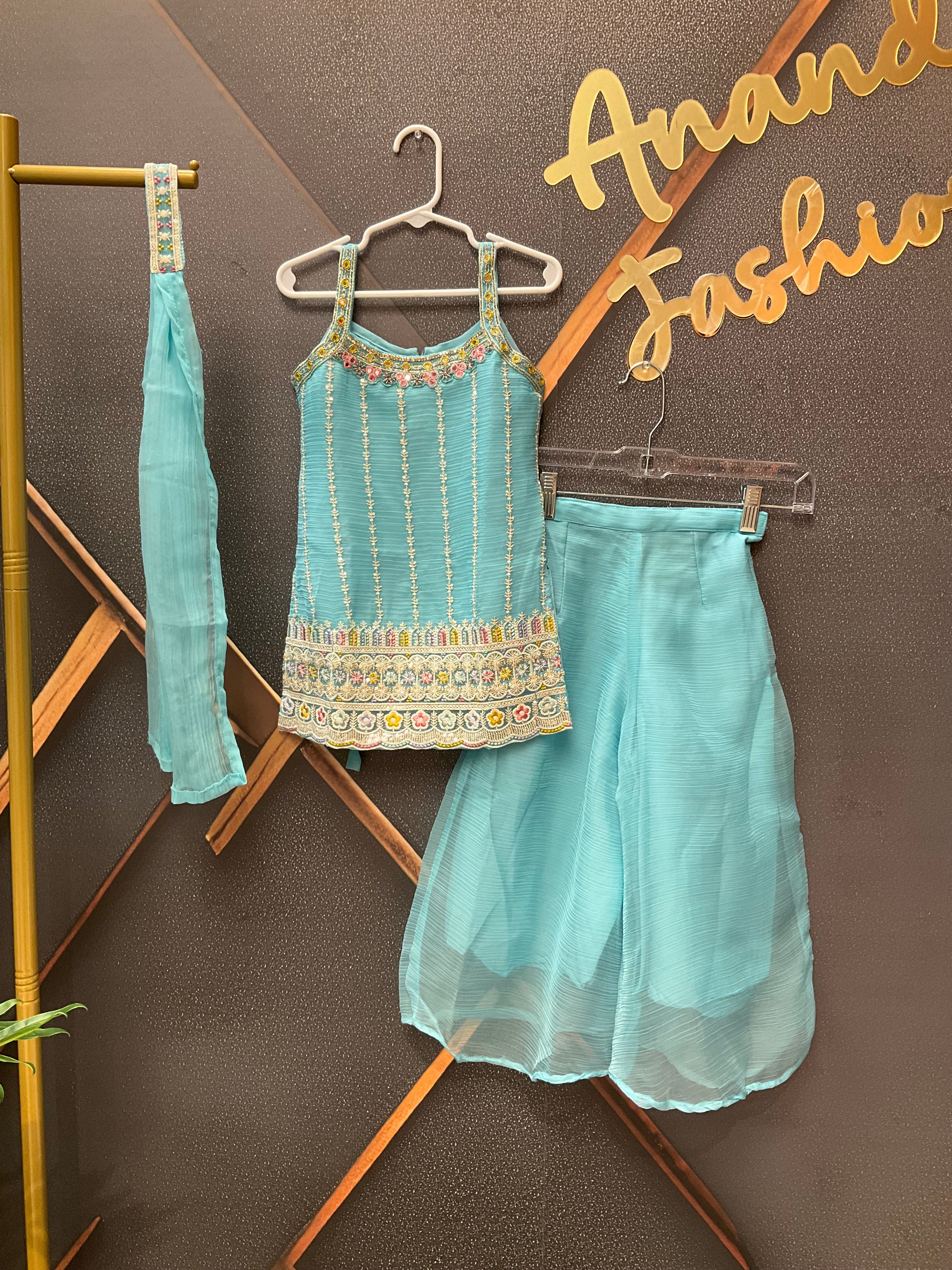 Blue Toddler sharara set