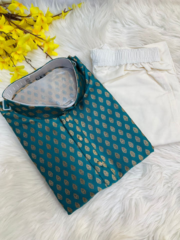 Peacock Blue Mens wear kurta sets