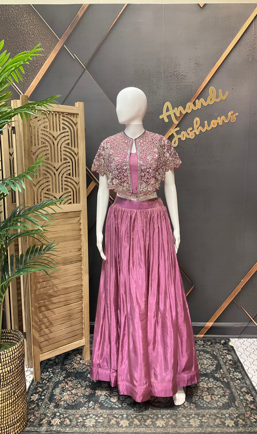 Designer Tissue Lehenga set with Cape