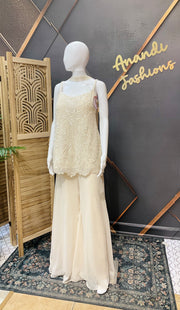 Party Wear White Palazzo set