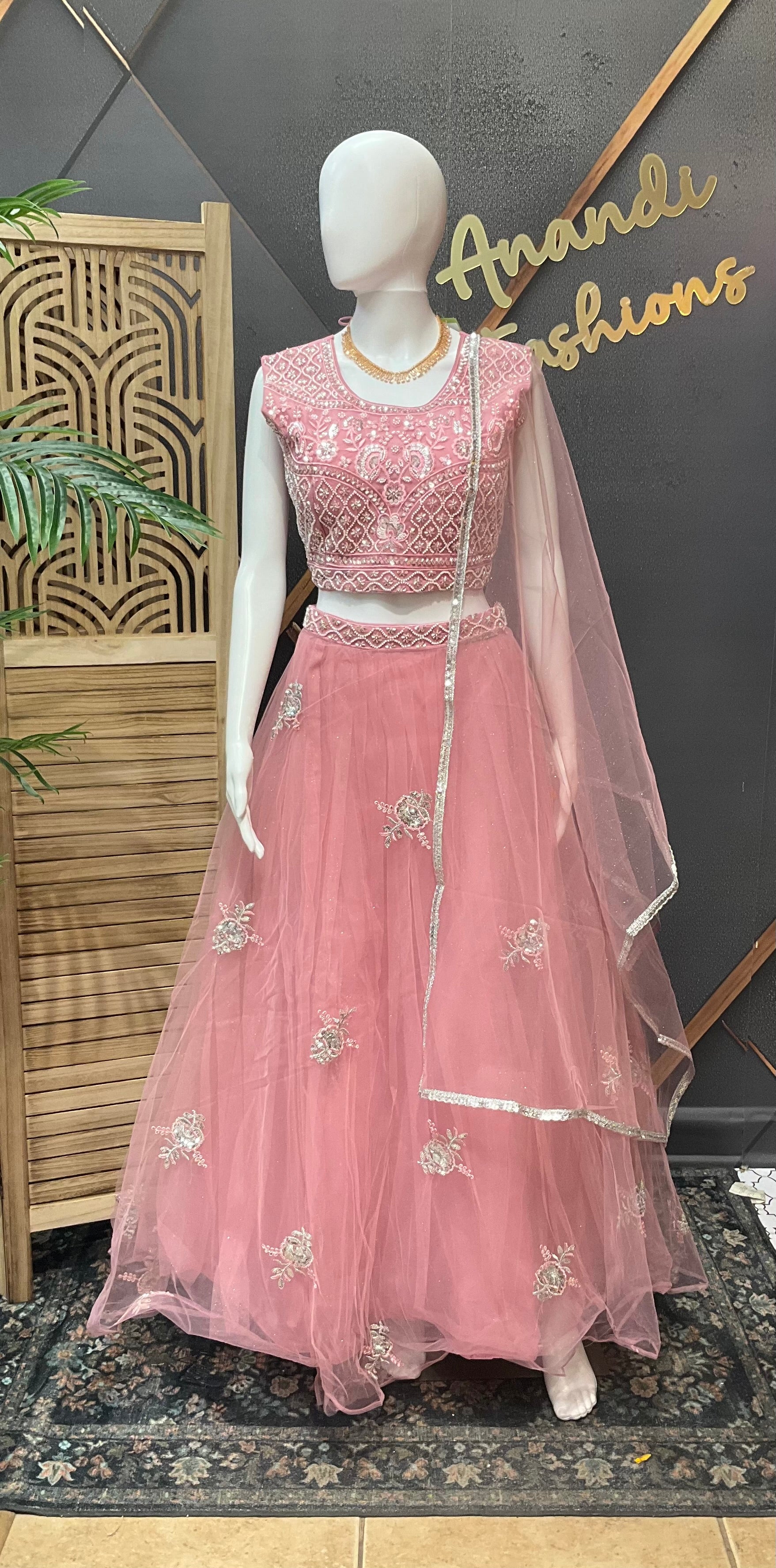 Pastel Pink Party Wear Lehenga set