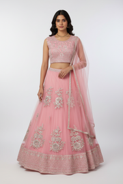 Pastel Pink Party Wear Lehenga set