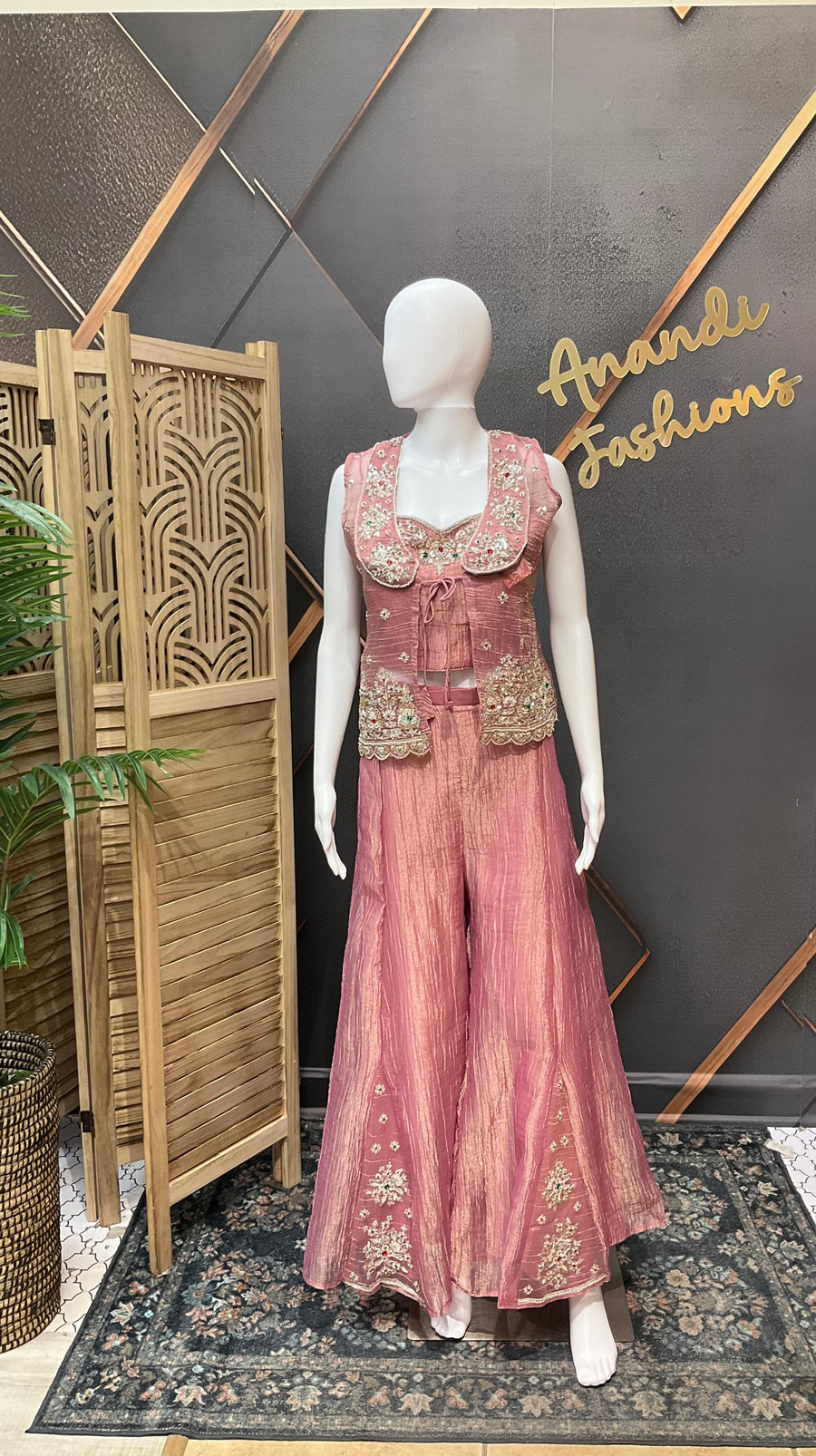 Palazzo set with vest