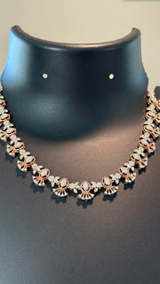 Simple Rose Gold CZ Necklace set
