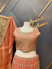 Pastel Orange Plus size lehanga set