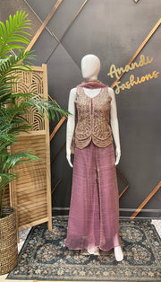 Women’s light Purple Party Wear Palazzo set