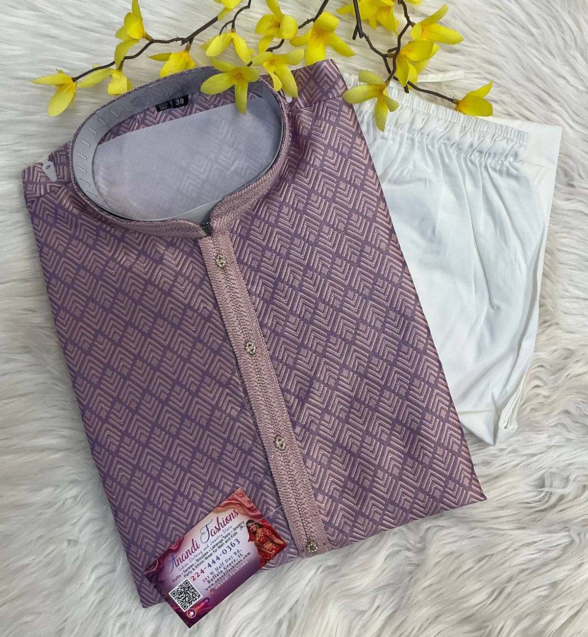 Lavender Color- Mens Wear Kurta set