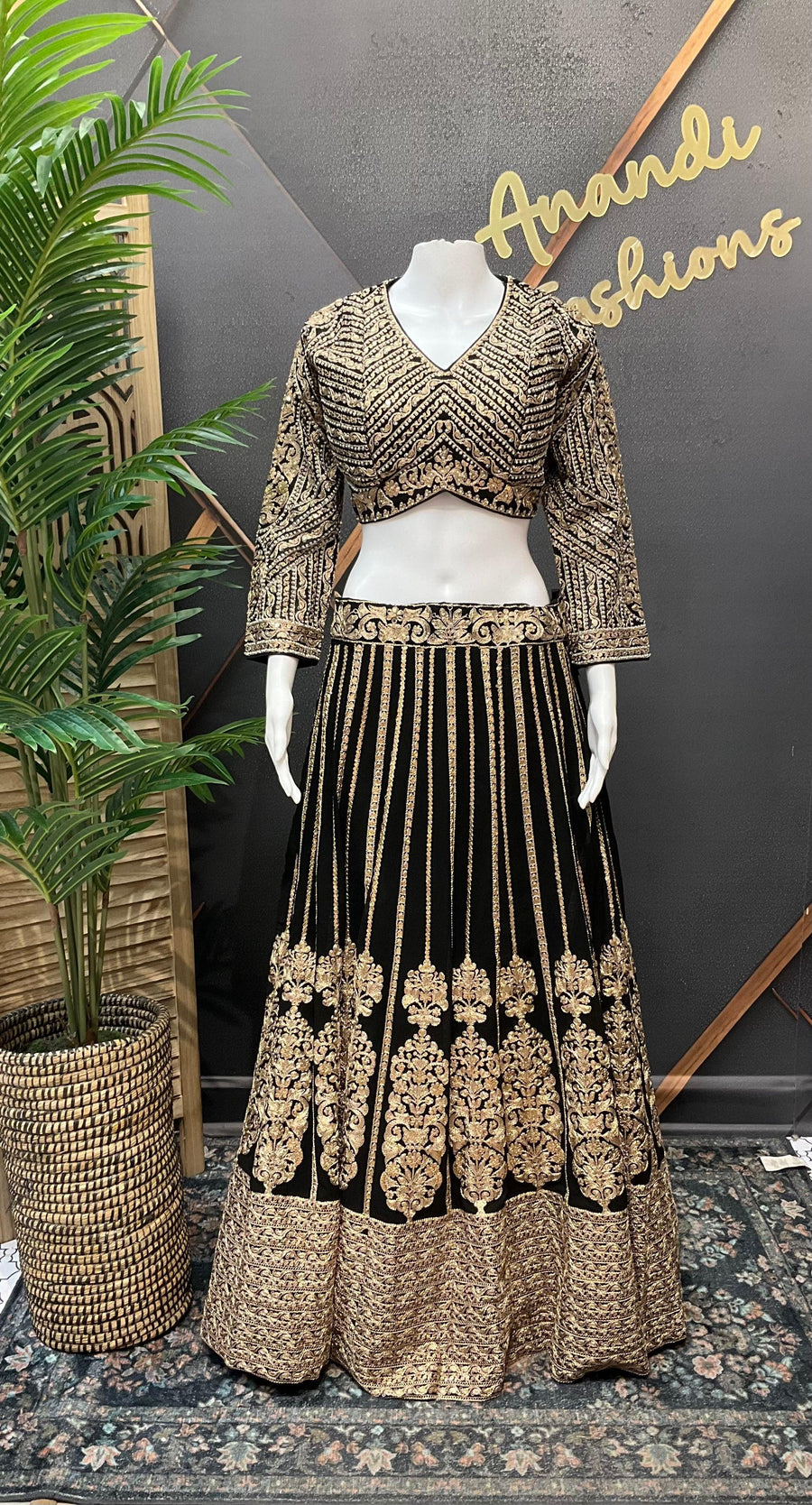 Black Georgette Designer Lehenga Set - Heavy Embroidery Work