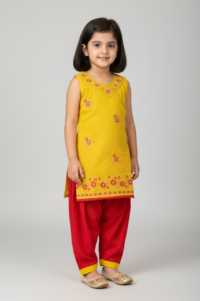Baby/Toddler Girls Patiala Suit - Kids Ethnic Wear