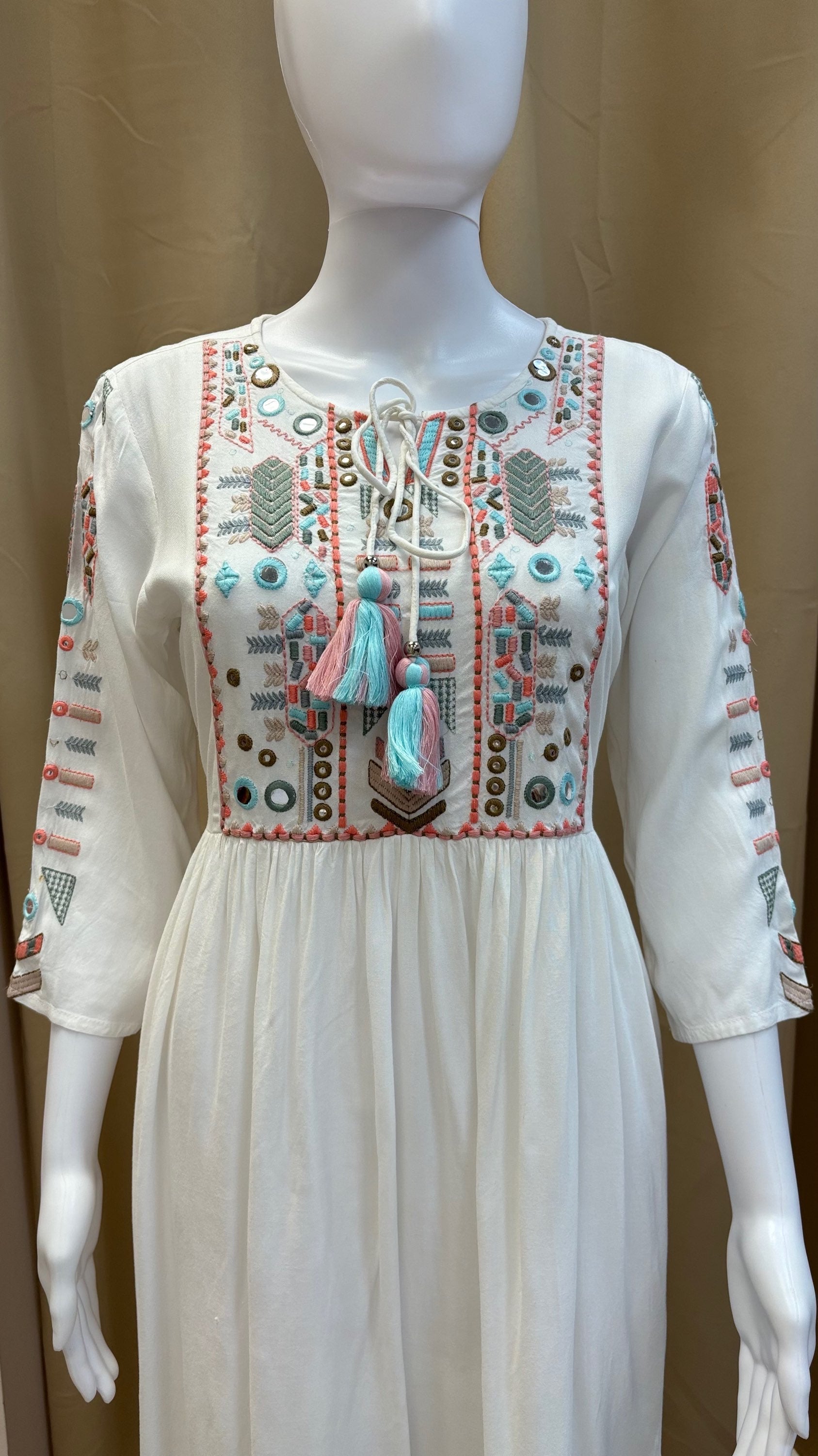 Size 42-White Tunic Kurti - Soft Rayon Tunic in white  image 1