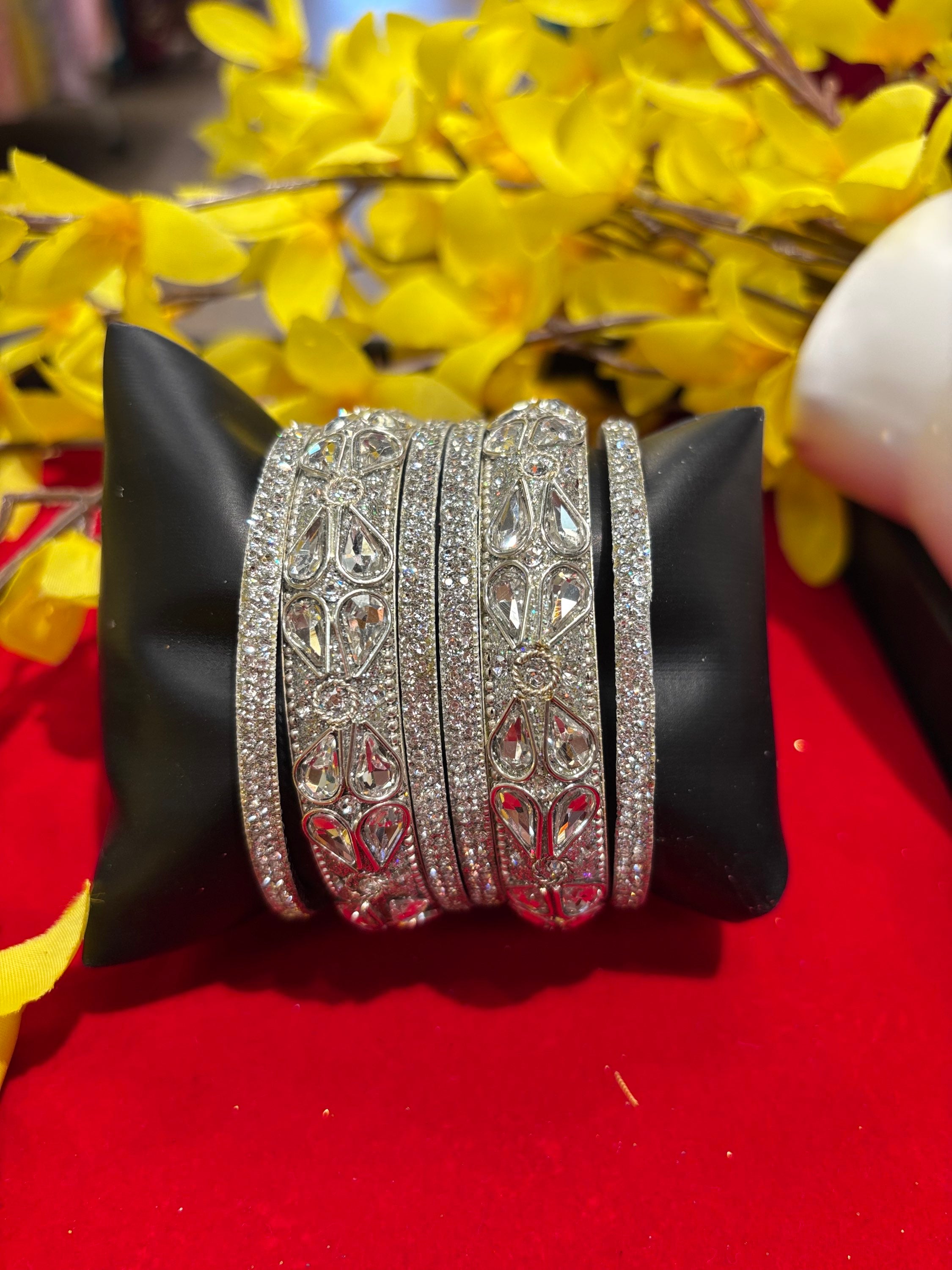 Fancy Silver Bangles (Set of 6) image 2