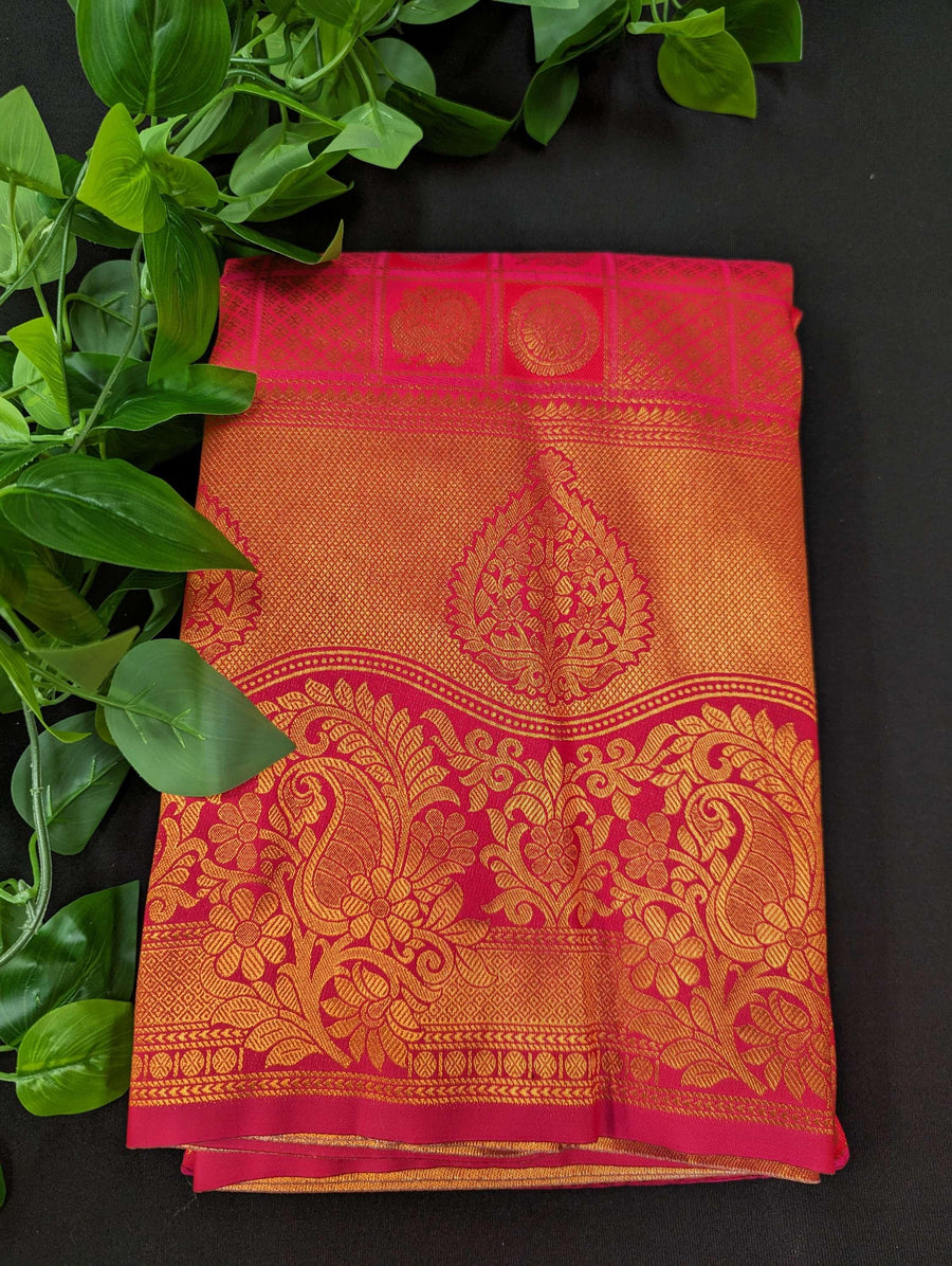 Pure Silk Saree - Copper Zari Work Traditional & Trendy 7 Colors