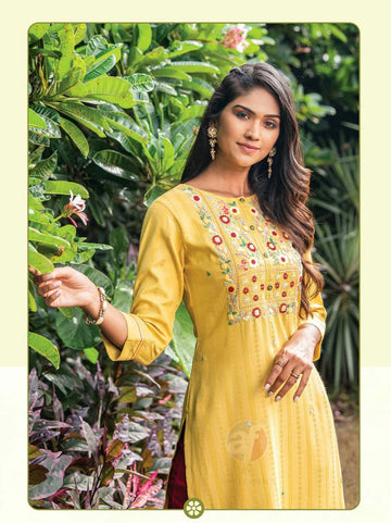 Rayon Kurti - Stylish and Elegant Rayon Embroidery Work Kurtis