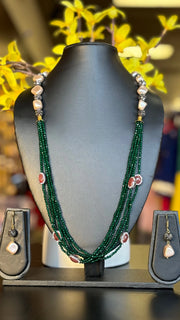 Crystal beads - GreenFancy Mala/Necklace set