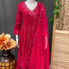 Georgette -Heavy Chikankari Work Pink Top