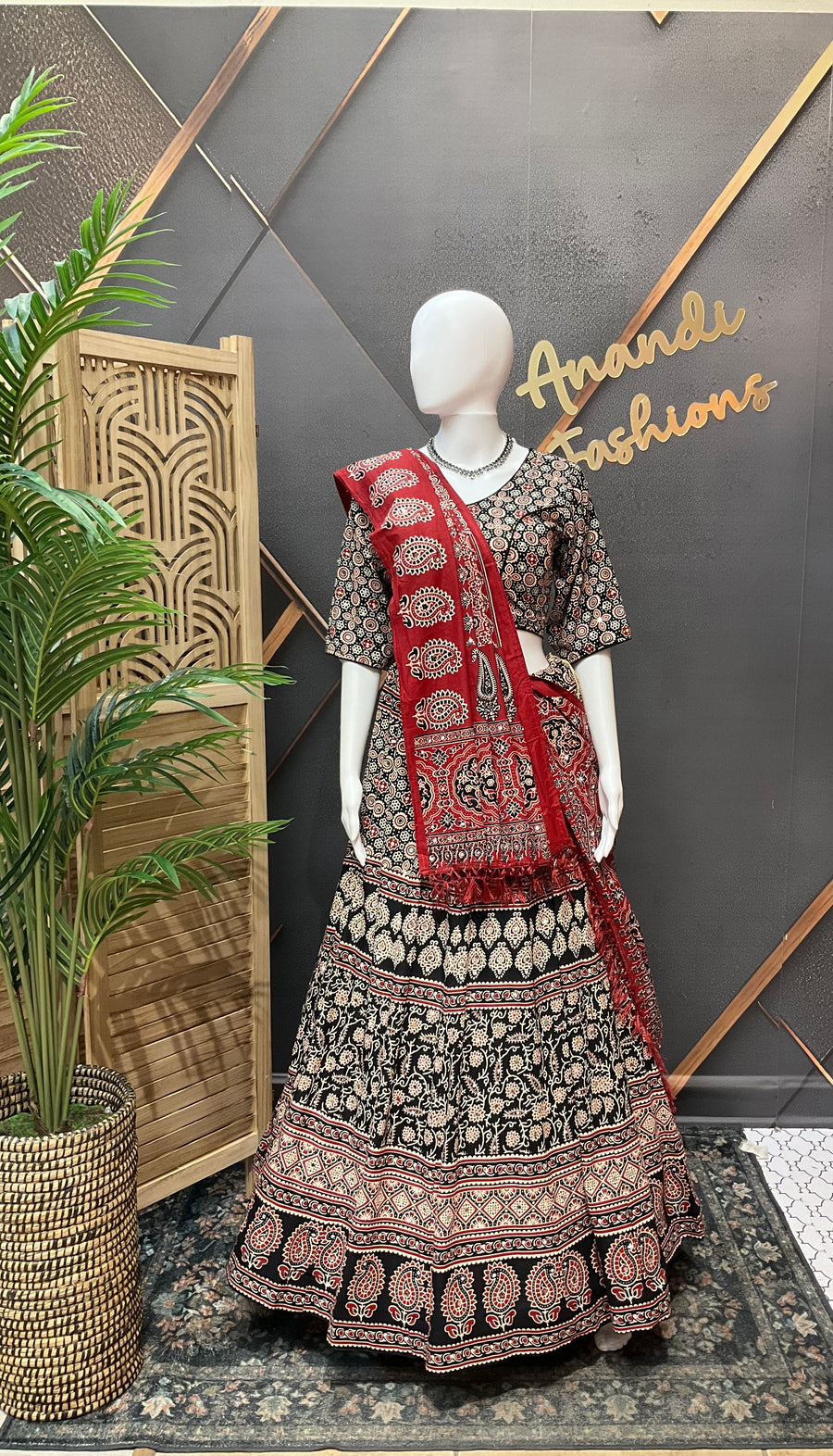 Ajrakh Print Pure Cotton Chaniya choli set