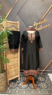 Plus Size Black Party Wear Kurti set