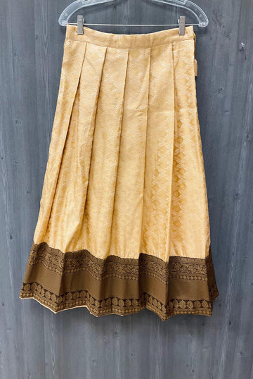 Indian Dress for Girl - Girls Yellow Lehenga with Brown Choli  Pavada with Girls