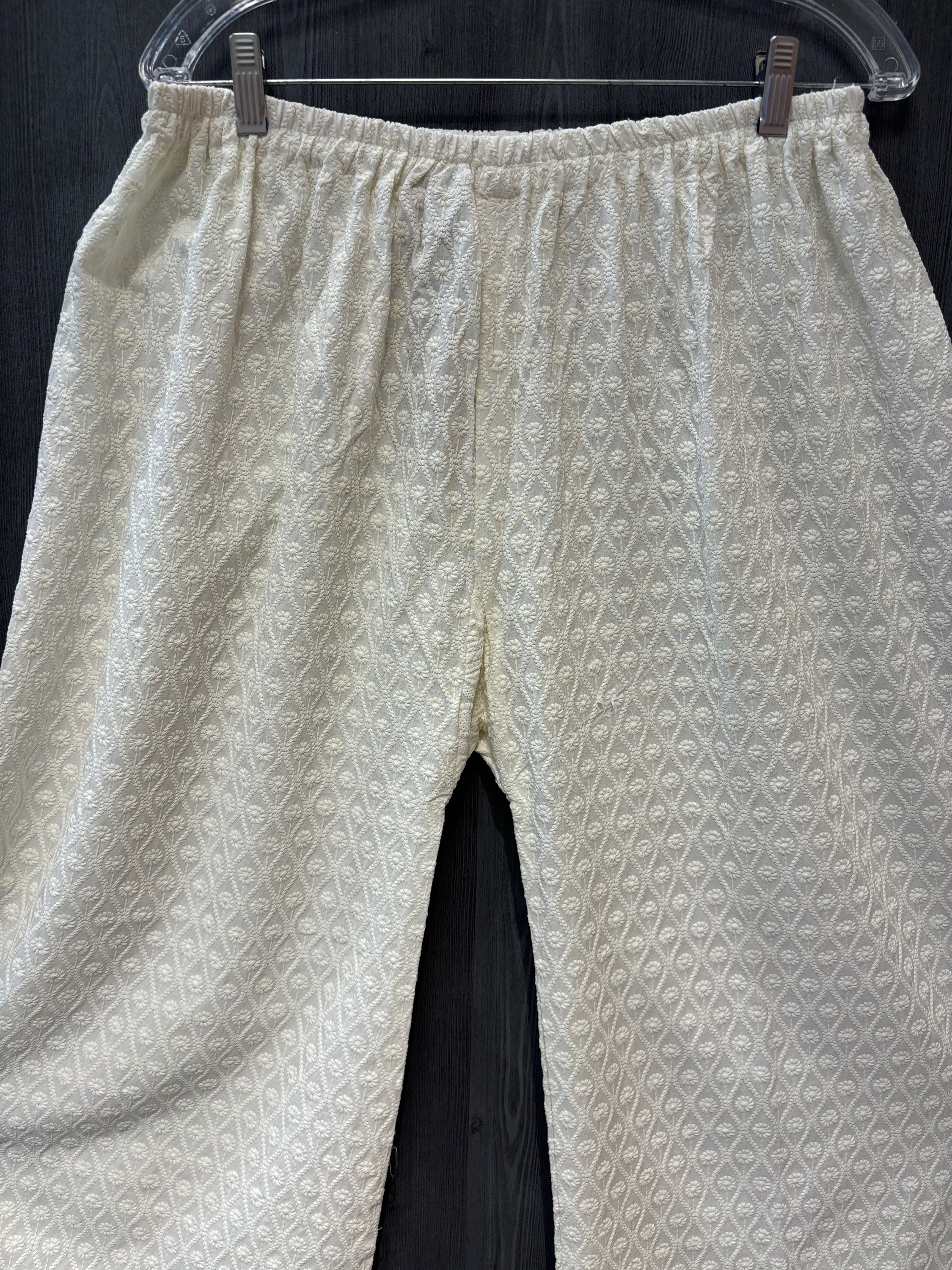 Chikankari Palazo Pants- Beautiful Half white Chikankari Palazo pant Free Size image 1