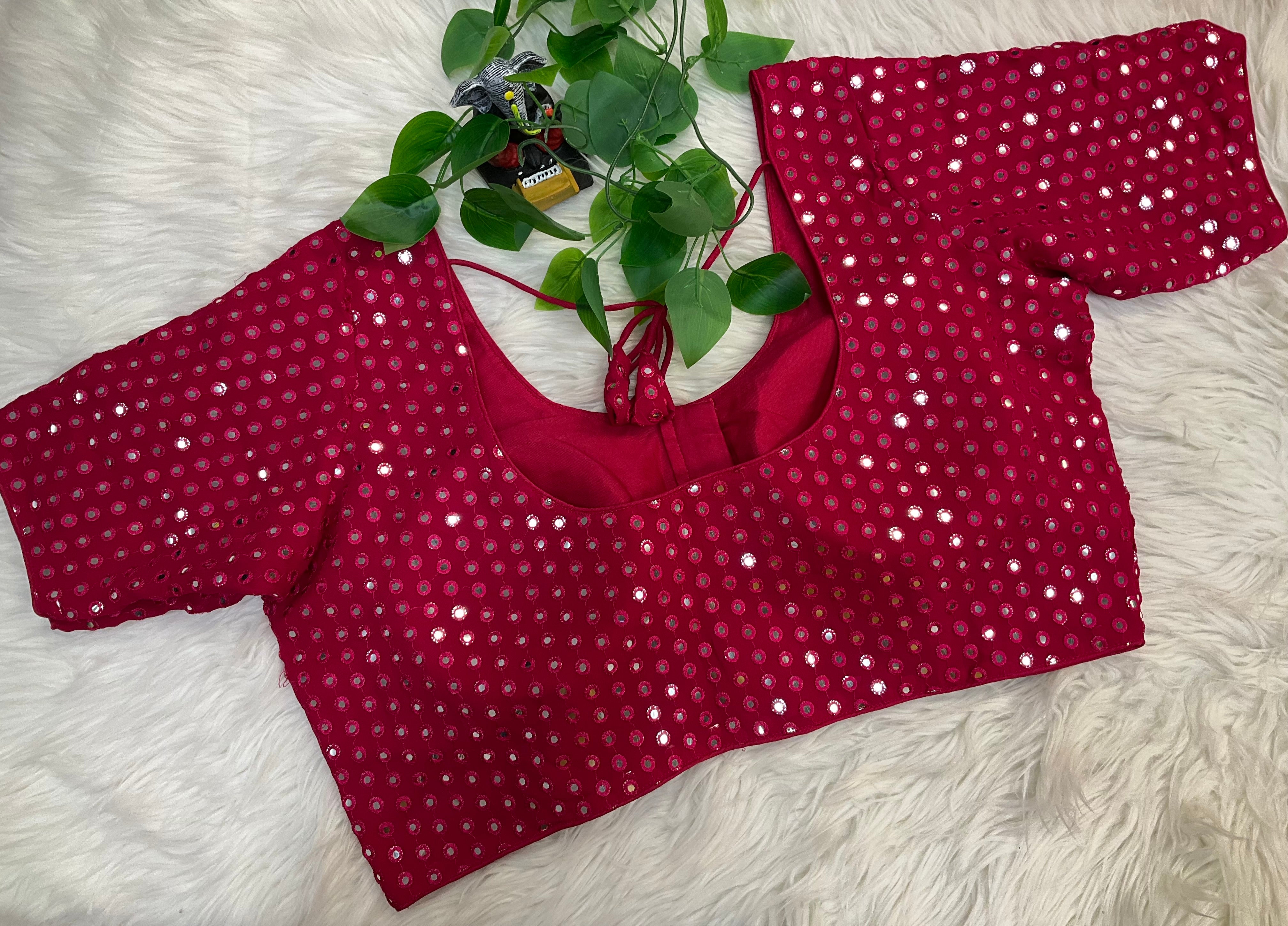 Size 44- Plus Size Georgette Foil Mirror Blouses