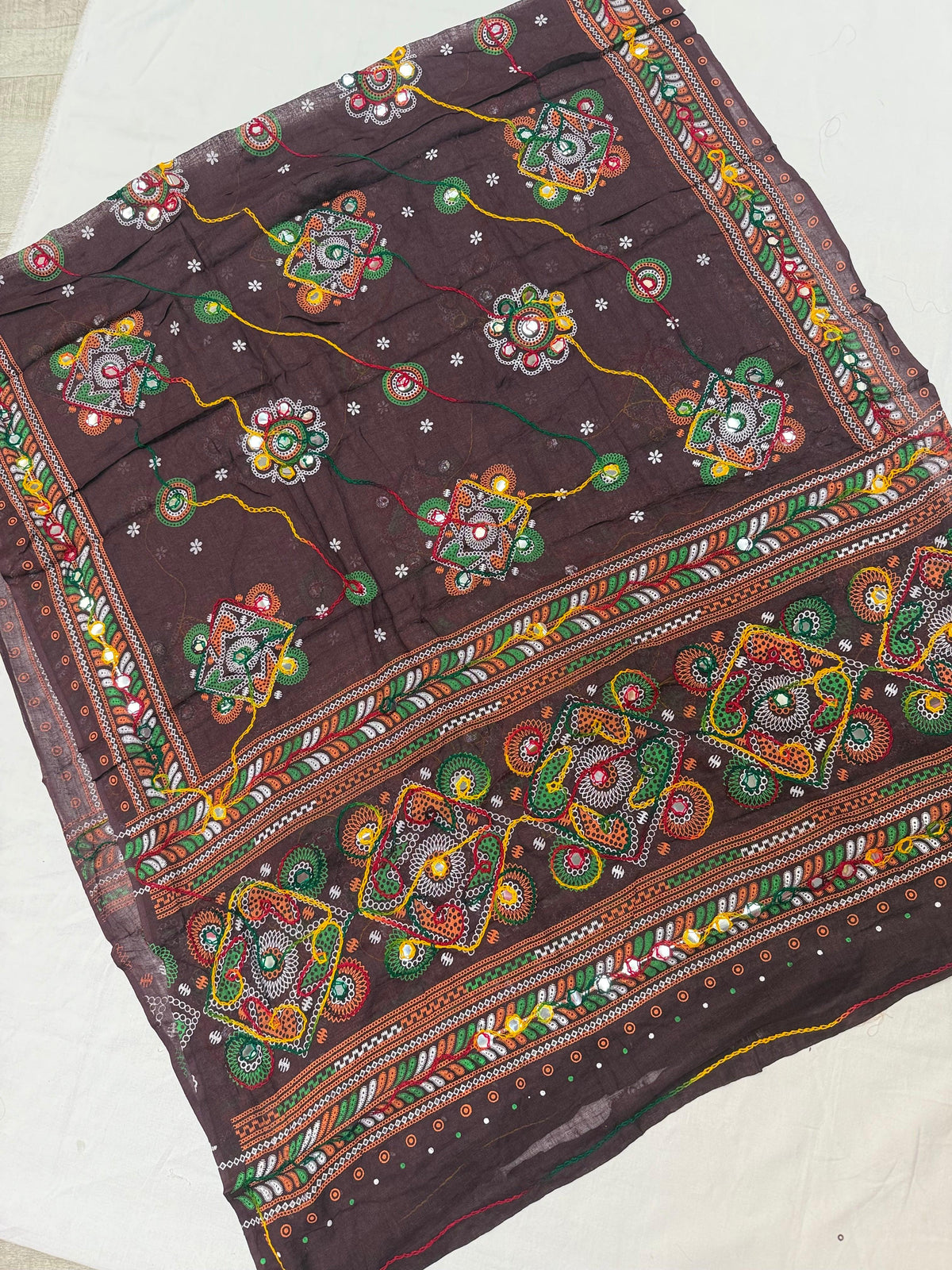 Garba Special- Navratri Pure Cotton Dupattas with thread Work.