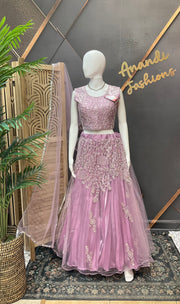 Heavy Work Lavender Lehenga set