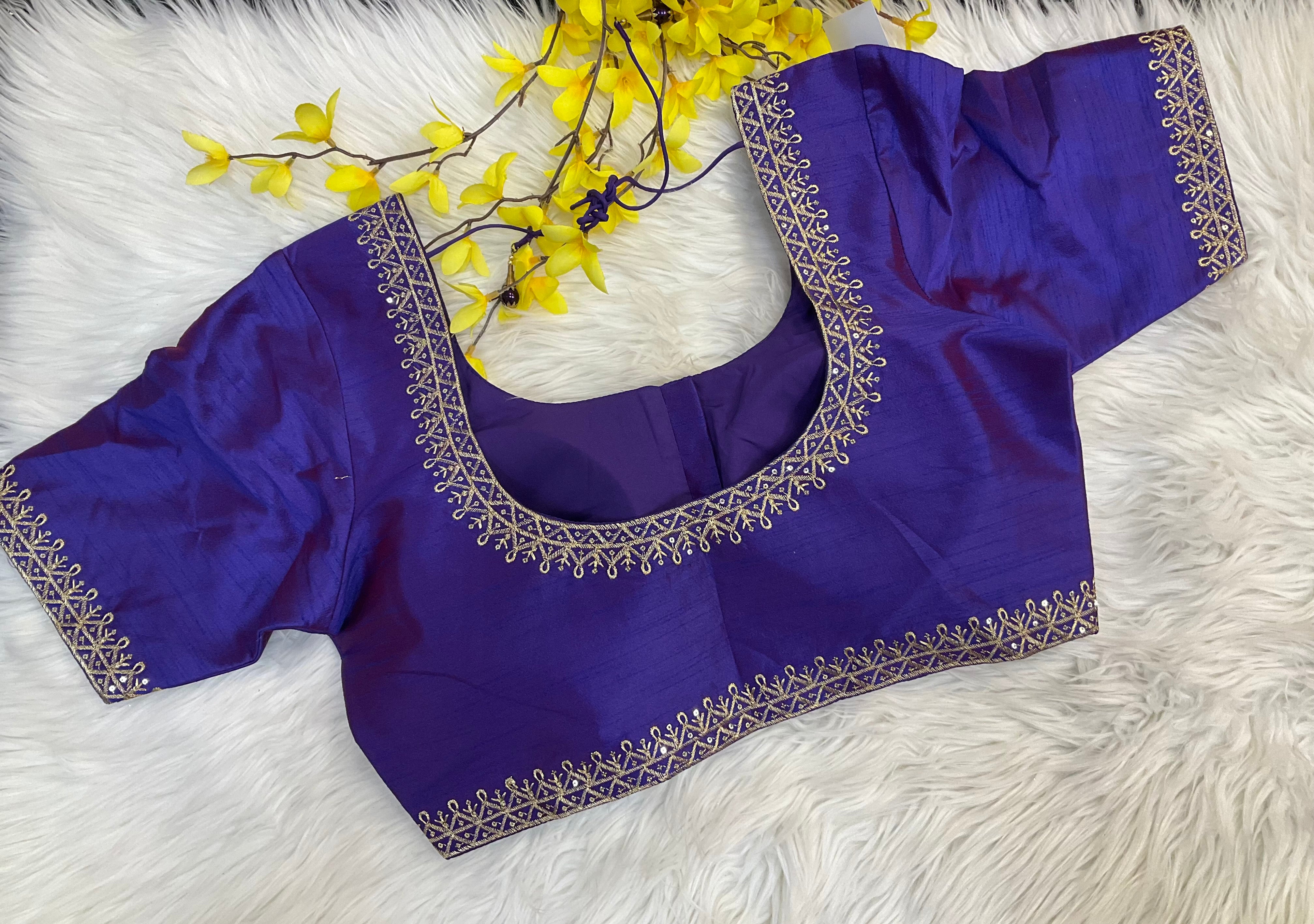 Front Opening Raw Silk Blouse