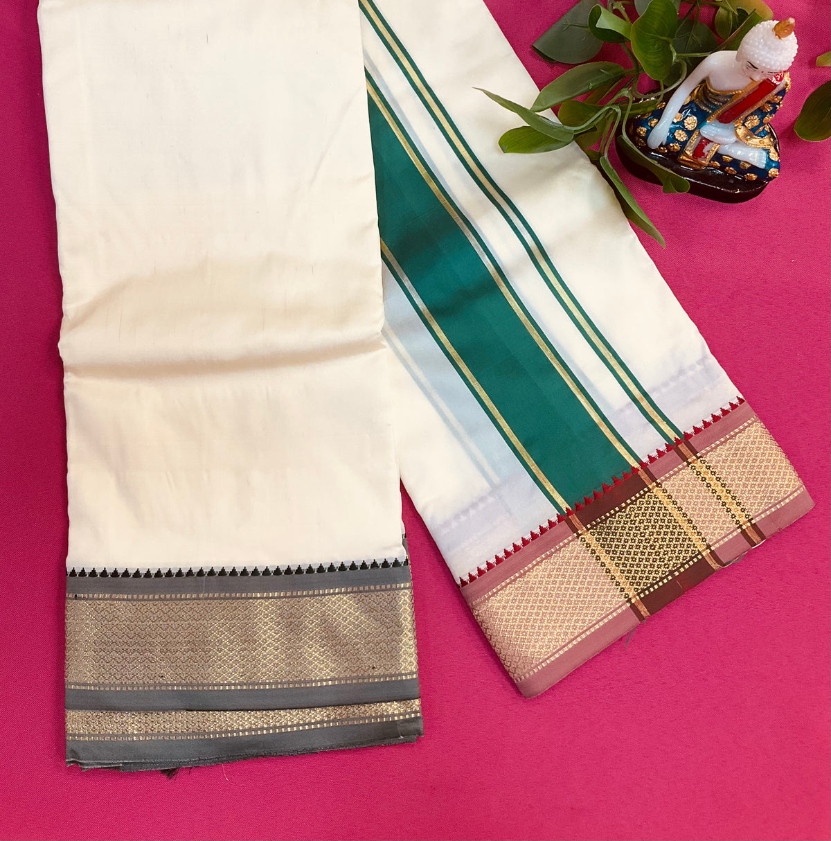 Silk dhoti 9*5 with Colorful Border