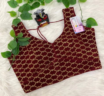 Maroon Velvet Sleeveless Blouse- Size 38(fits up to 40)