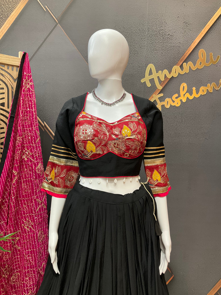 Garba Black Silk Chaniya choli