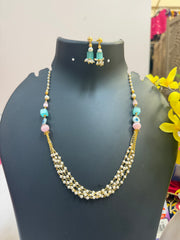 Pastel beads Mala set with Evil Eye