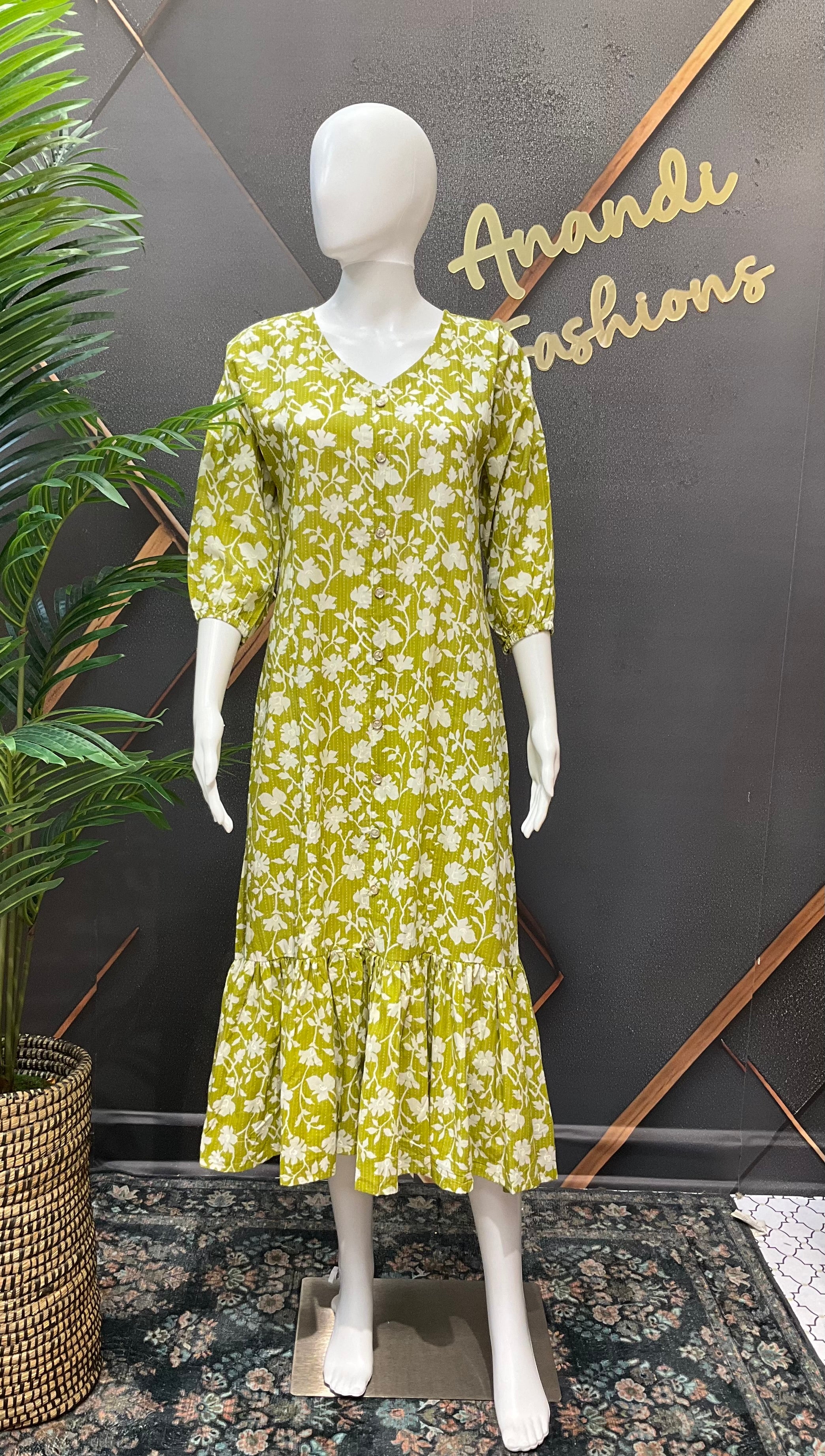 Pure Cotton Floral Frock/Kurti