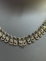 Elephant Design Black German Silver Necklace set