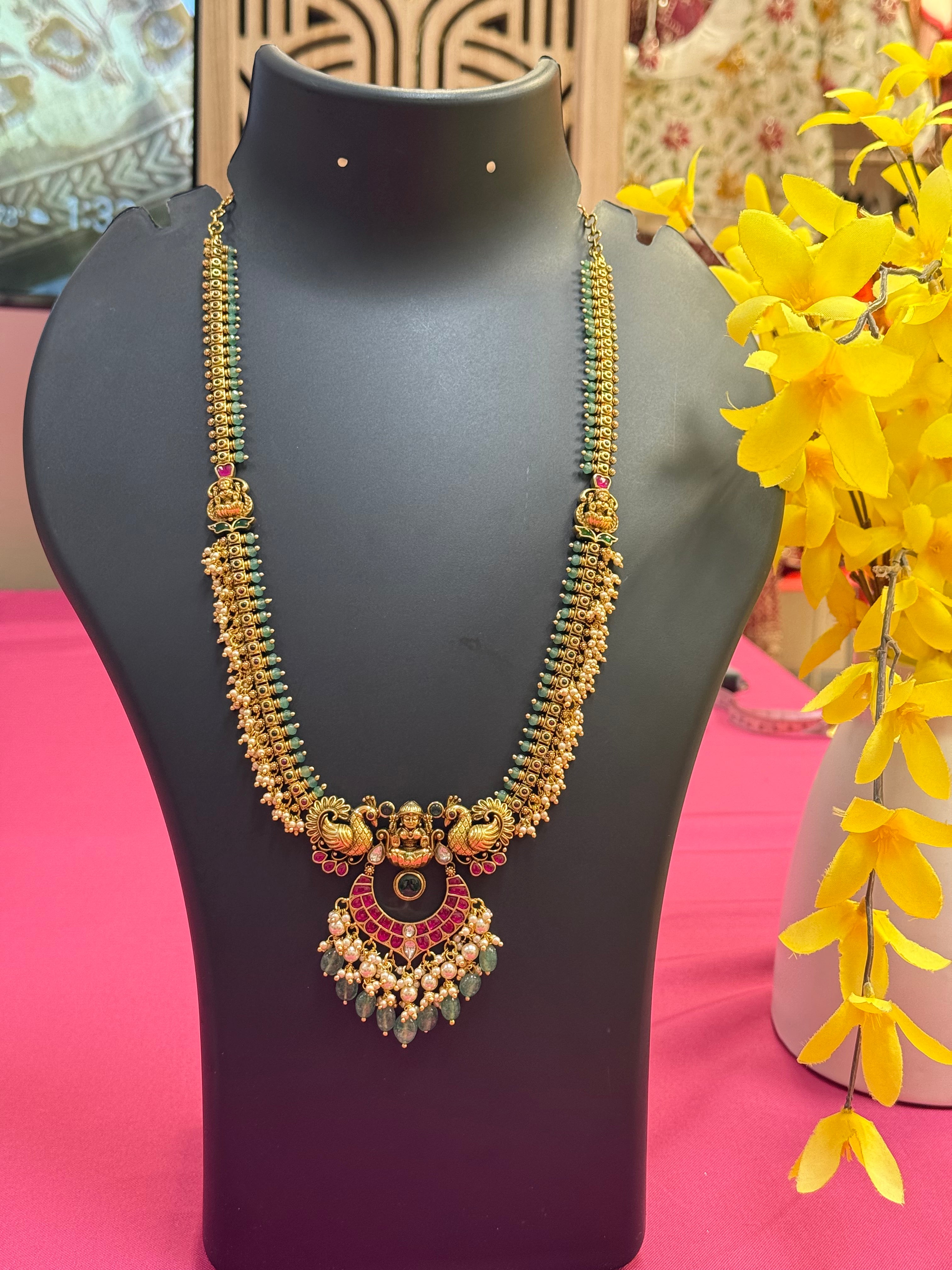 Temple Jewelry Jadau Kundan Long Haram/Necklace set