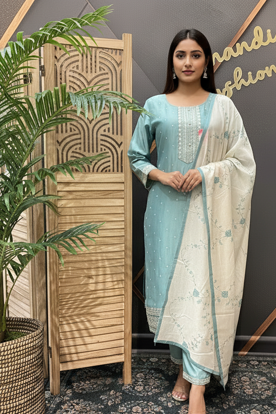 Plus Size - Pastel colors plus size kurti sets