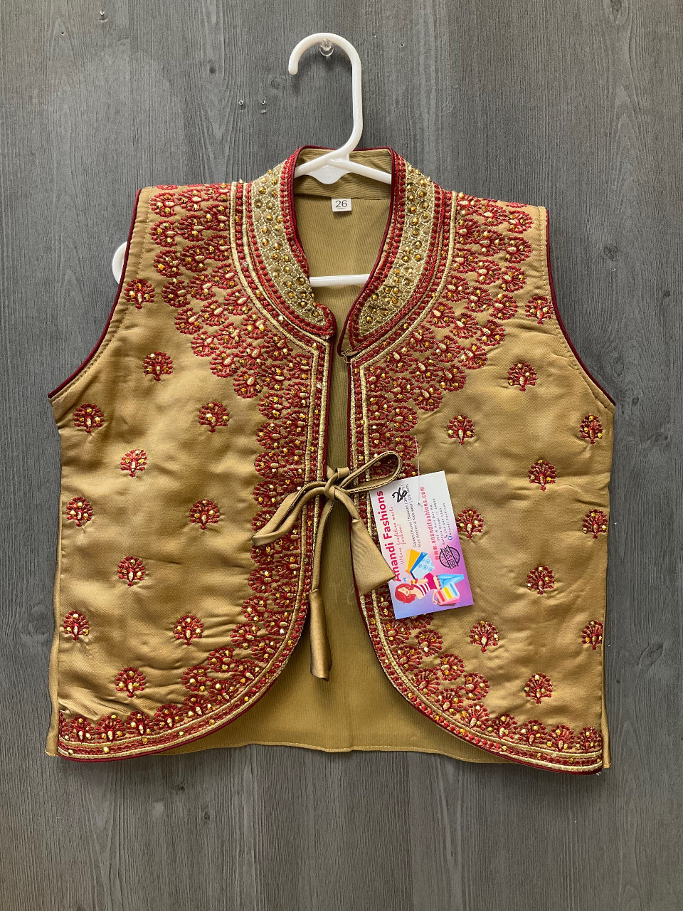 Size 26-Party wear kids dress long frock with removable jacket image 3