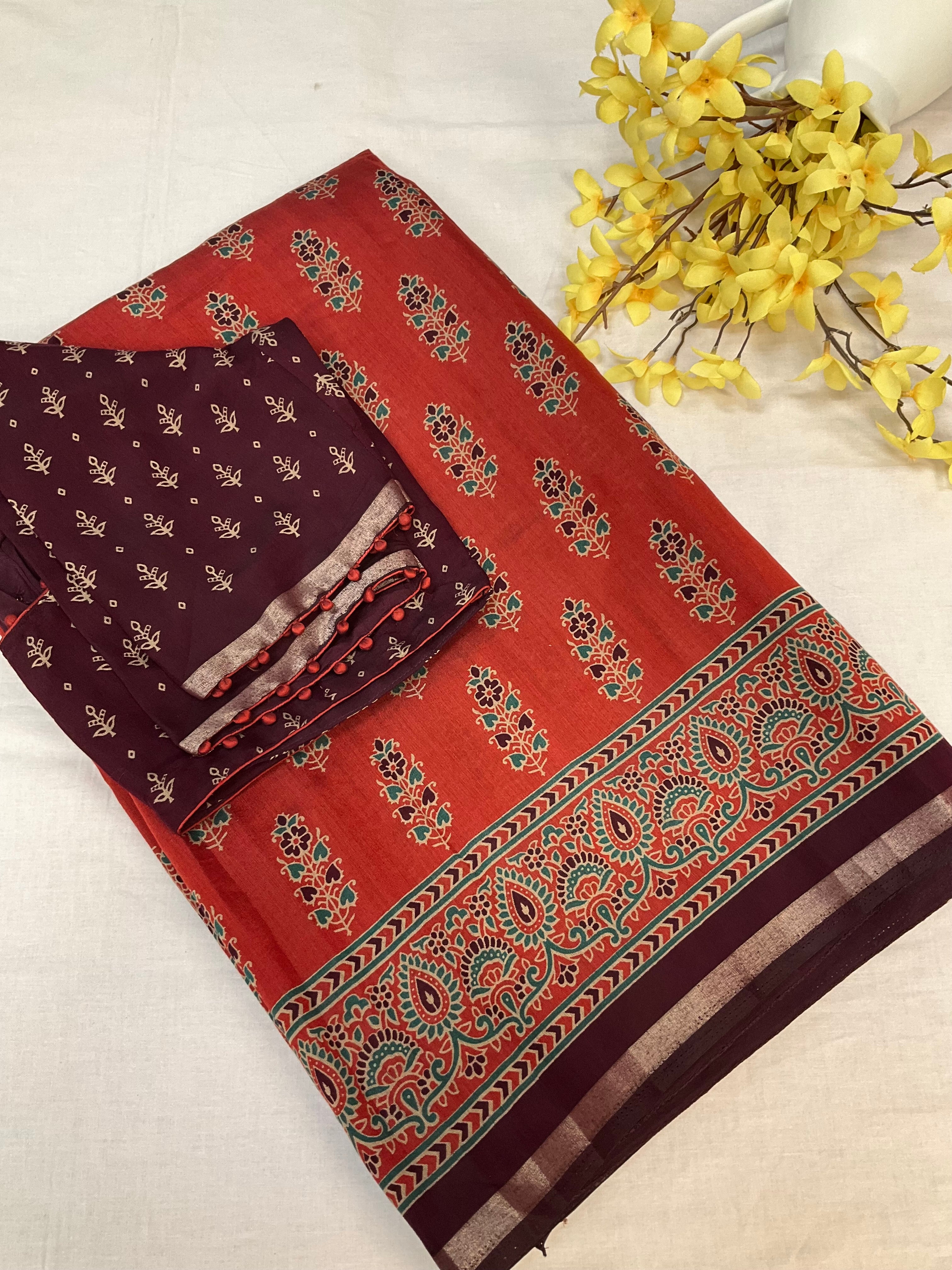 Soft and Lightweight Modal Silk Saree - Blouse Size 40 (Fits up to 44)