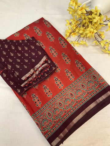 Soft and Lightweight Modal Silk Saree - Blouse Size 40 (Fits up to 44)