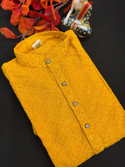 Rayon Material -Boys Chikankari Kurta set - Size 4 to 12