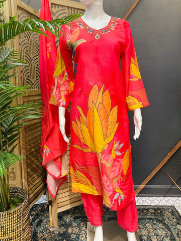 Party Wear- Chudidhar /Kurti set- Pink