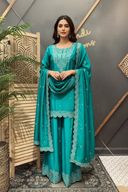 Size 44- Rama Green - Party Wear Palazzo Sets