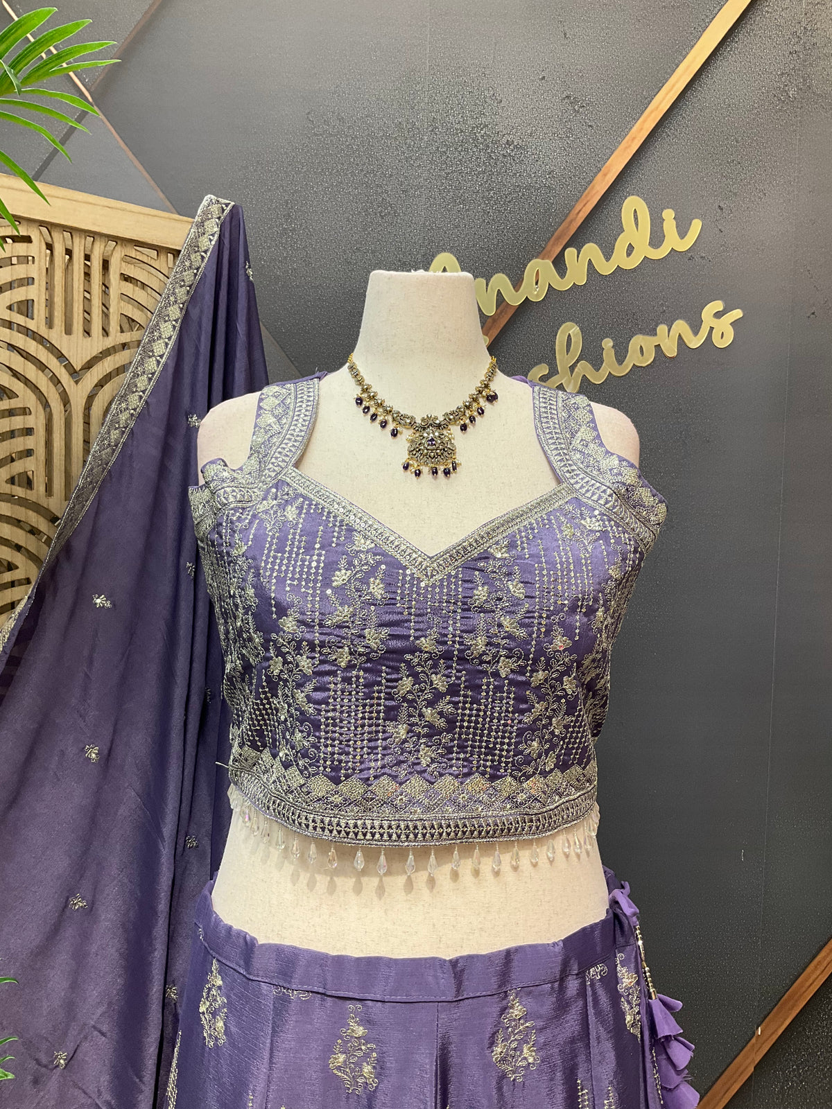 Pastel Purple - Plus size lehenga sets- Size 50