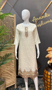 Half White Kurti