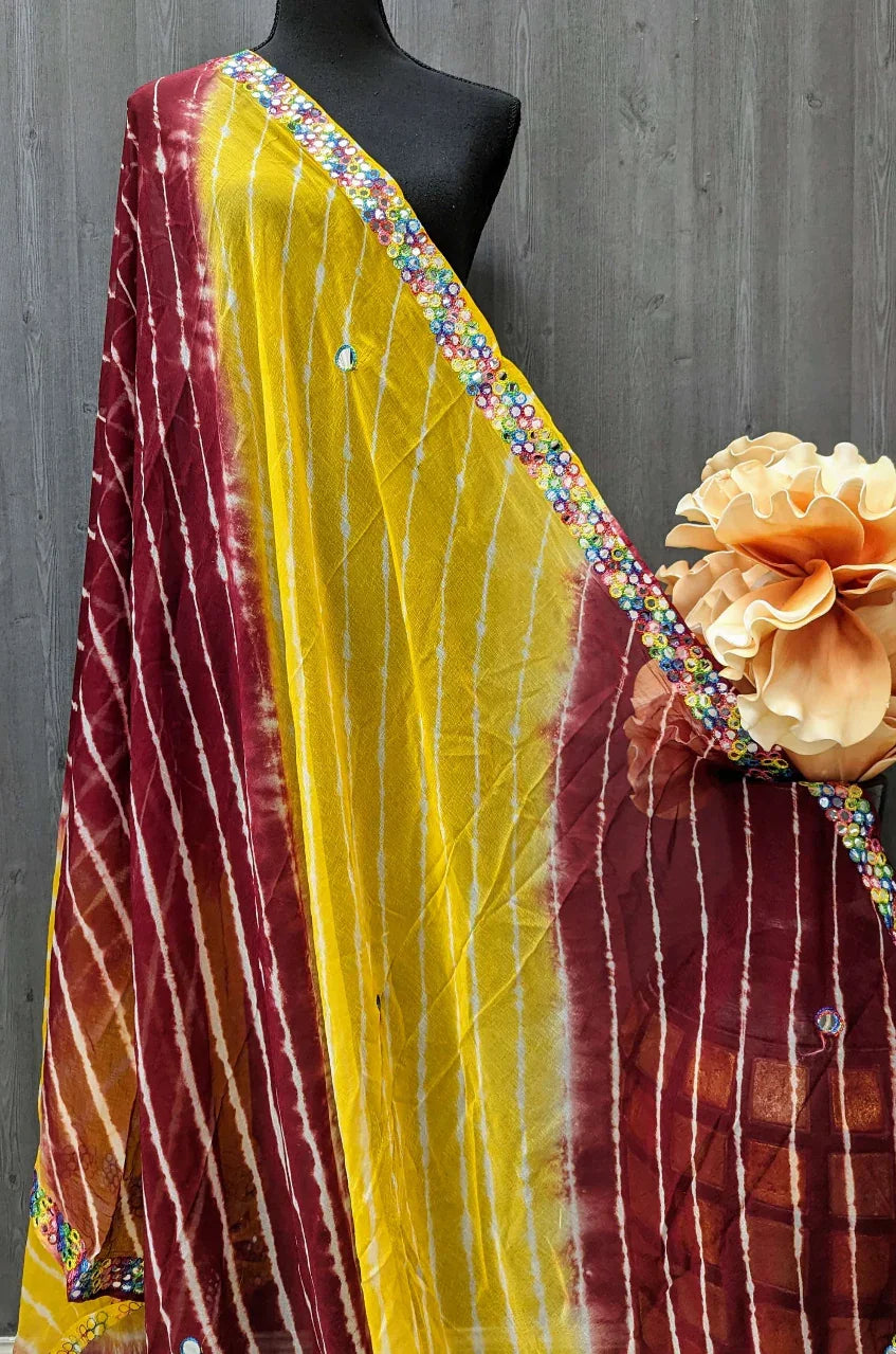 Chiffon Dupatta - Vibrant Chiffon Leheriya Dupattas